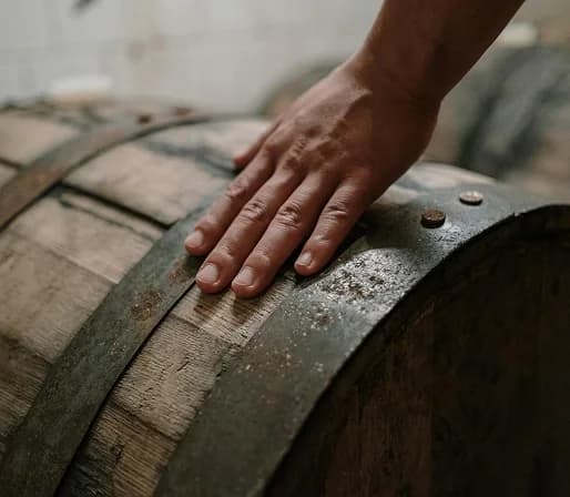 Spirits ageing in oak barrels